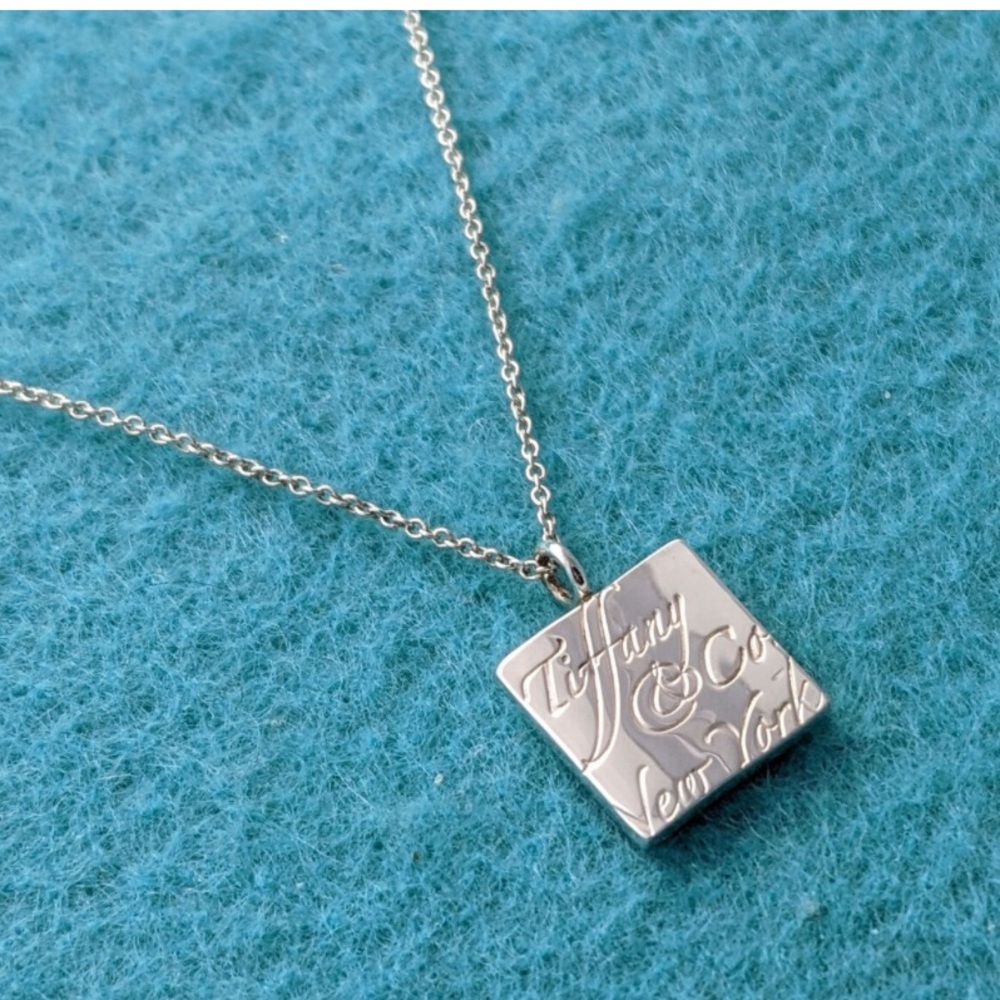 Tiffany & Co New York Notes Square Pendant Necklace - Picture 7 of 9